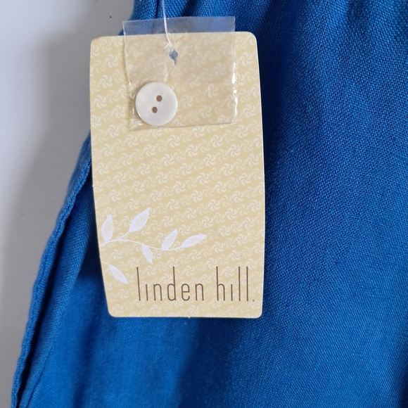 Linden Hill Women's Pants Wide Leg Elastic Waist Linen Size L Pockets Casual - Picture 5 of 12